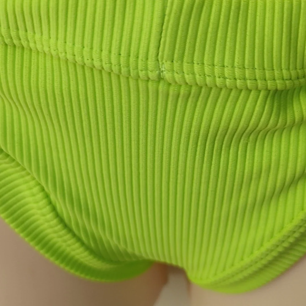 Frankie's Cole Ribbed Bikini Bottom Slime Green L